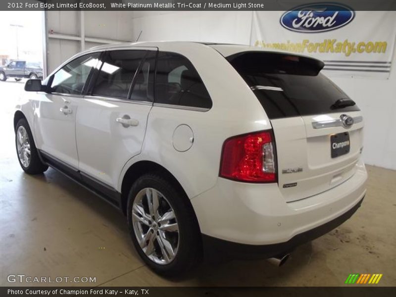 White Platinum Metallic Tri-Coat / Medium Light Stone 2012 Ford Edge Limited EcoBoost