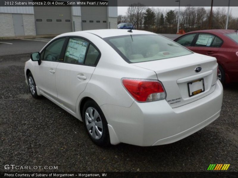 Satin White Pearl / Ivory 2012 Subaru Impreza 2.0i 4 Door