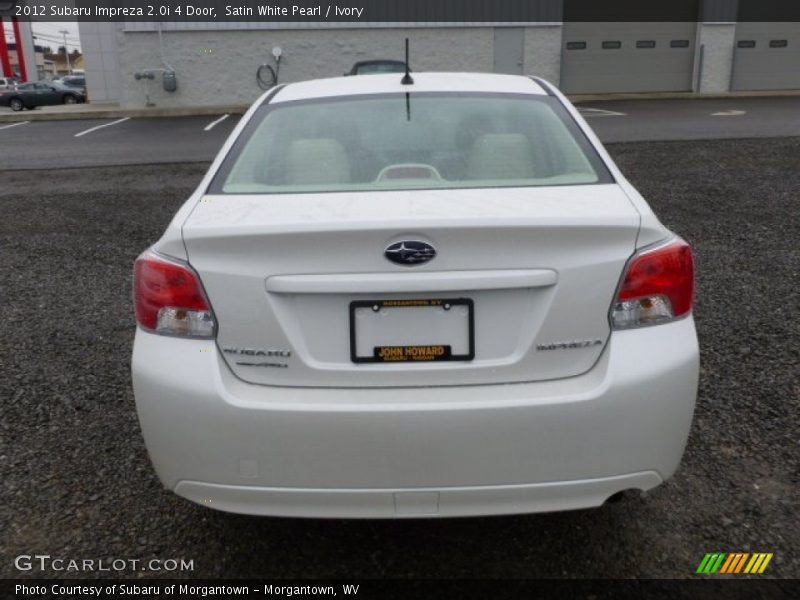 Satin White Pearl / Ivory 2012 Subaru Impreza 2.0i 4 Door