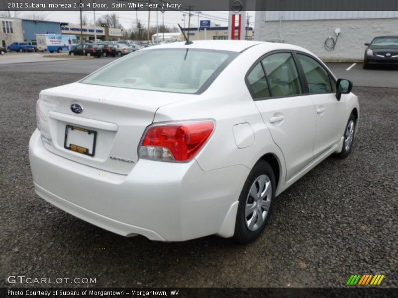 Satin White Pearl / Ivory 2012 Subaru Impreza 2.0i 4 Door