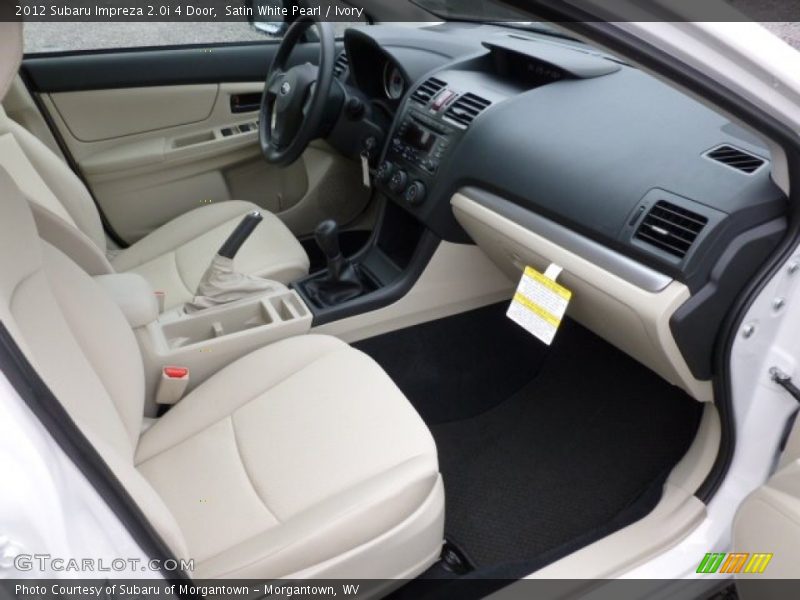 Satin White Pearl / Ivory 2012 Subaru Impreza 2.0i 4 Door