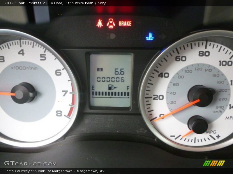 Satin White Pearl / Ivory 2012 Subaru Impreza 2.0i 4 Door