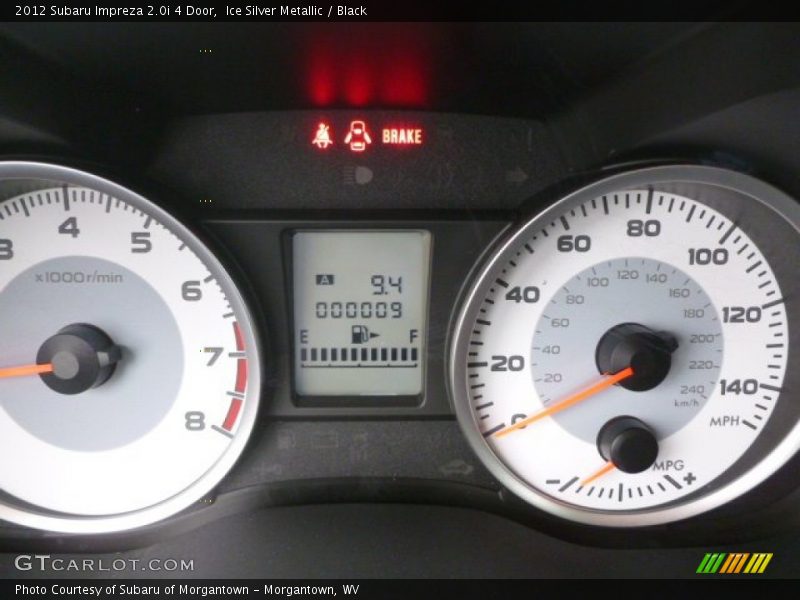 Ice Silver Metallic / Black 2012 Subaru Impreza 2.0i 4 Door
