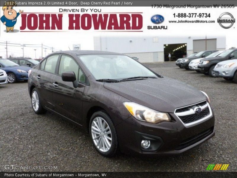 Deep Cherry Red Pearl / Ivory 2012 Subaru Impreza 2.0i Limited 4 Door