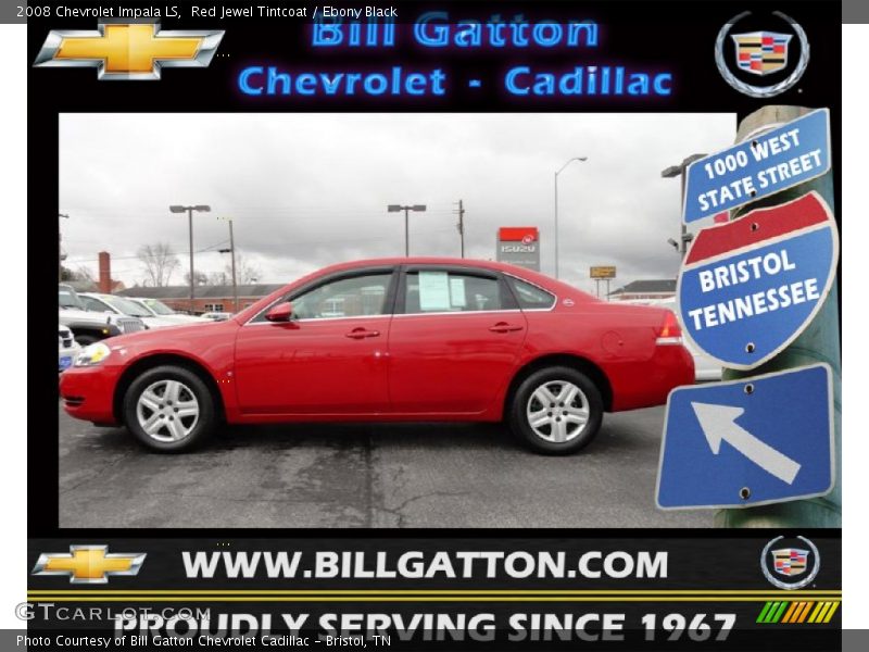 Red Jewel Tintcoat / Ebony Black 2008 Chevrolet Impala LS