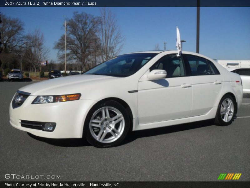 White Diamond Pearl / Taupe 2007 Acura TL 3.2