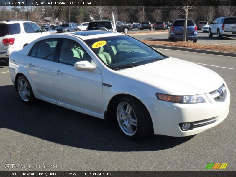 White Diamond Pearl / Taupe 2007 Acura TL 3.2