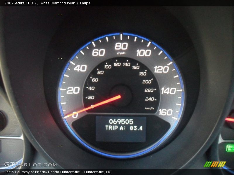 White Diamond Pearl / Taupe 2007 Acura TL 3.2