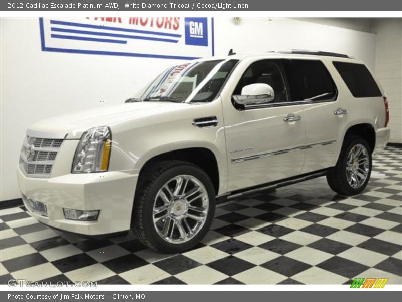 White Diamond Tricoat / Cocoa/Light Linen 2012 Cadillac Escalade Platinum AWD