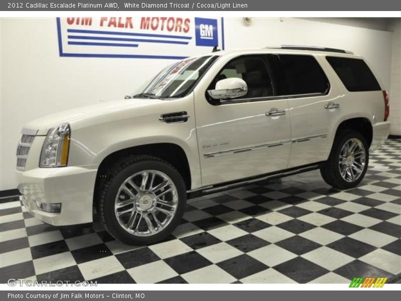 White Diamond Tricoat / Cocoa/Light Linen 2012 Cadillac Escalade Platinum AWD