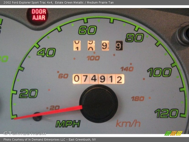 Estate Green Metallic / Medium Prairie Tan 2002 Ford Explorer Sport Trac 4x4