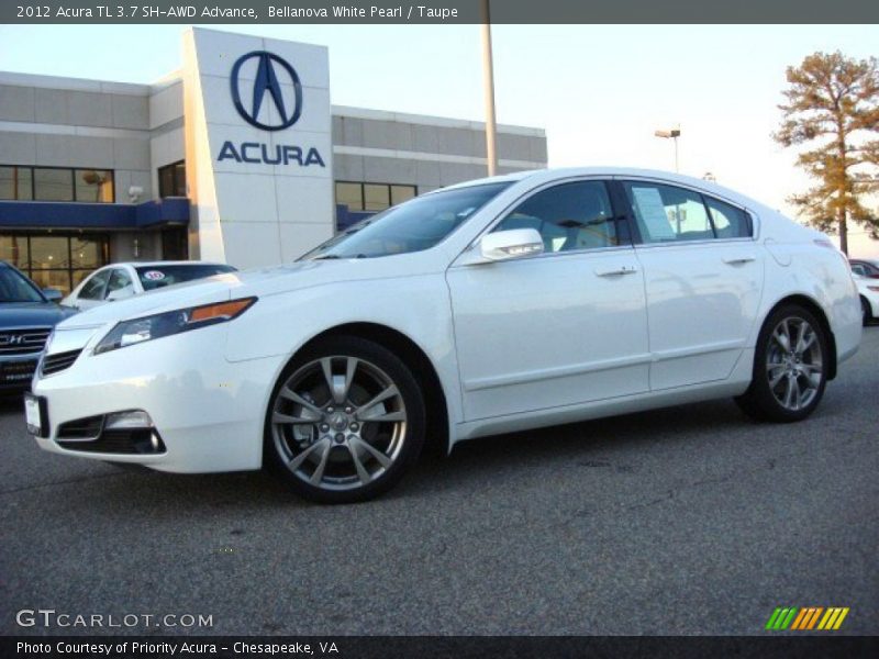 Bellanova White Pearl / Taupe 2012 Acura TL 3.7 SH-AWD Advance