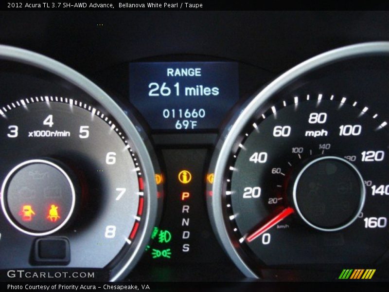Bellanova White Pearl / Taupe 2012 Acura TL 3.7 SH-AWD Advance