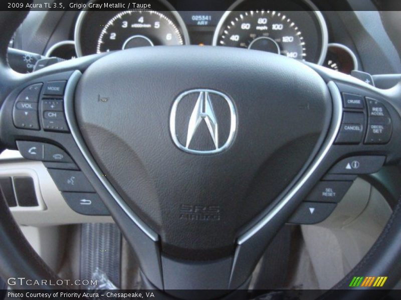 Grigio Gray Metallic / Taupe 2009 Acura TL 3.5
