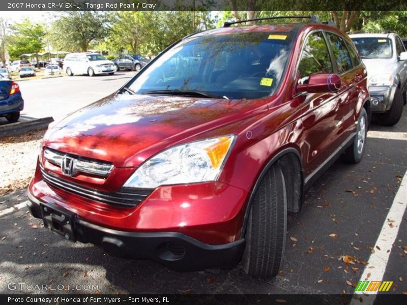 Tango Red Pearl / Gray 2007 Honda CR-V EX-L