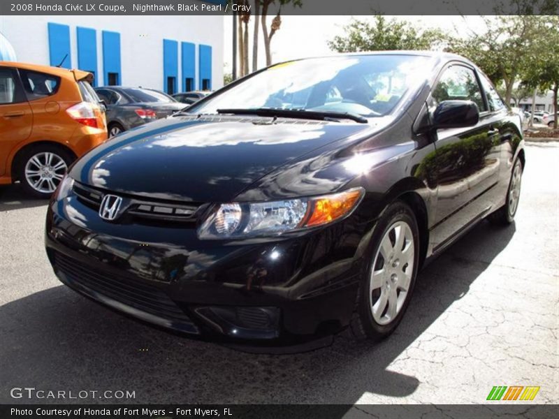 Nighthawk Black Pearl / Gray 2008 Honda Civic LX Coupe