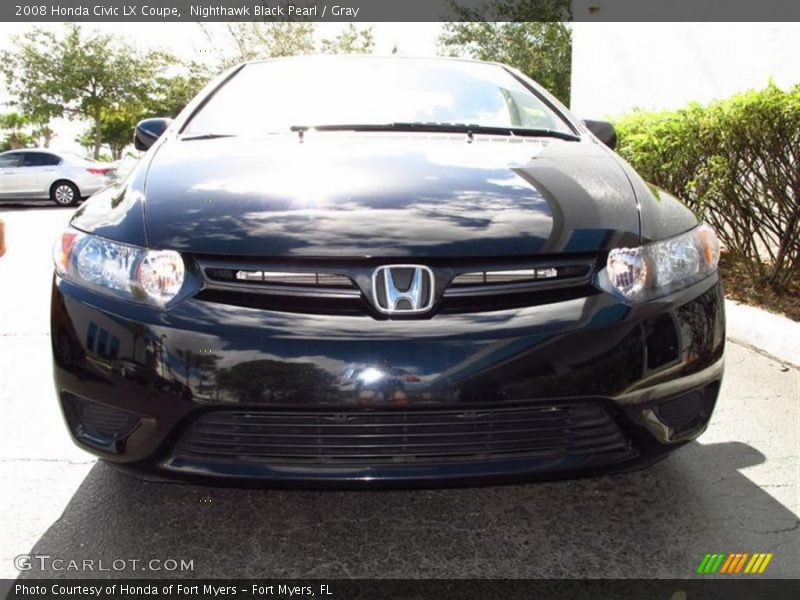 Nighthawk Black Pearl / Gray 2008 Honda Civic LX Coupe
