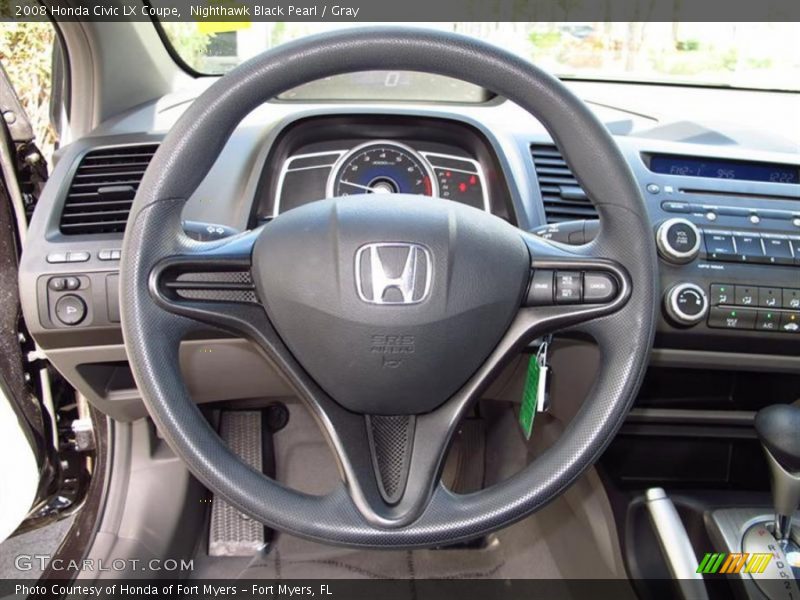 Nighthawk Black Pearl / Gray 2008 Honda Civic LX Coupe