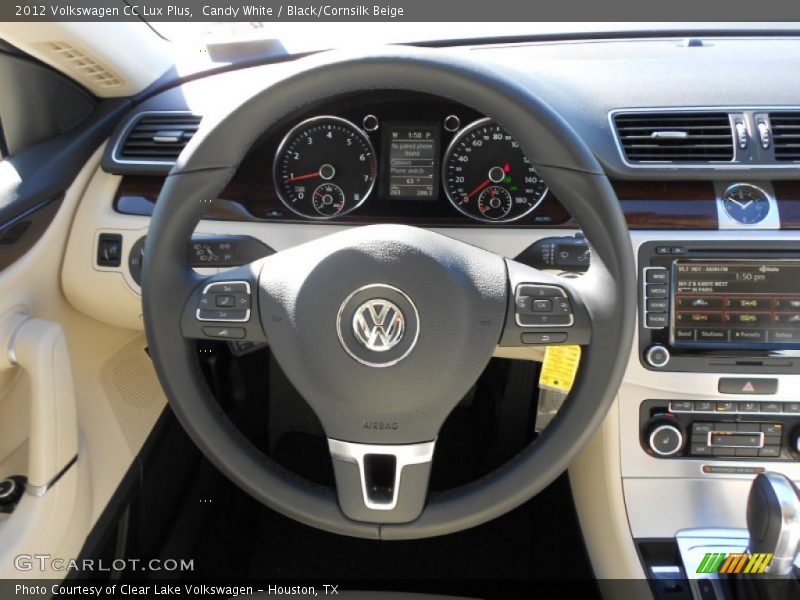 Candy White / Black/Cornsilk Beige 2012 Volkswagen CC Lux Plus