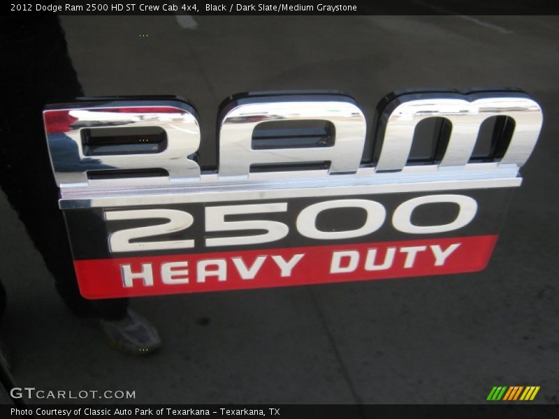 Black / Dark Slate/Medium Graystone 2012 Dodge Ram 2500 HD ST Crew Cab 4x4