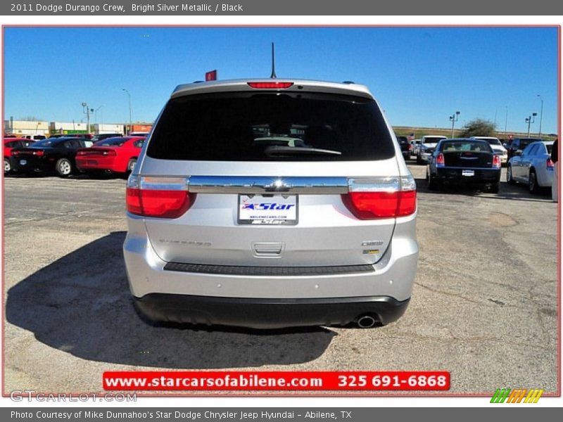 Bright Silver Metallic / Black 2011 Dodge Durango Crew