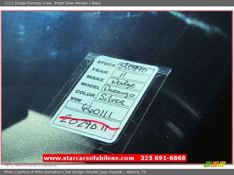 Bright Silver Metallic / Black 2011 Dodge Durango Crew