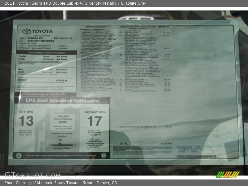 Silver Sky Metallic / Graphite Gray 2011 Toyota Tundra TRD Double Cab 4x4
