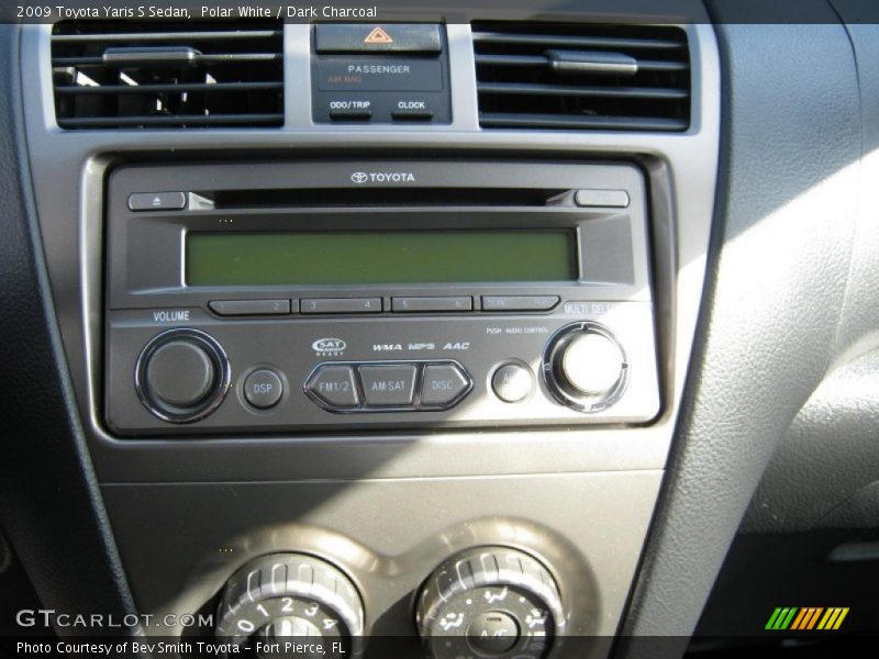 Polar White / Dark Charcoal 2009 Toyota Yaris S Sedan