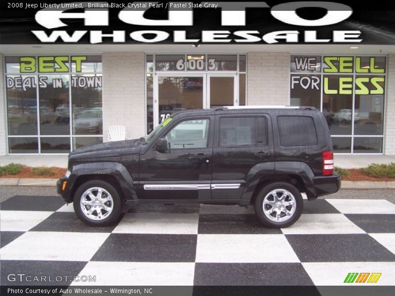 Brilliant Black Crystal Pearl / Pastel Slate Gray 2008 Jeep Liberty Limited
