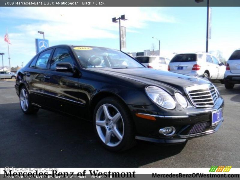 Black / Black 2009 Mercedes-Benz E 350 4Matic Sedan