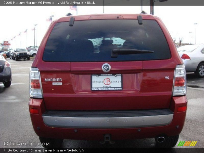 Vivid Red Metallic / Black 2008 Mercury Mariner V6 Premier