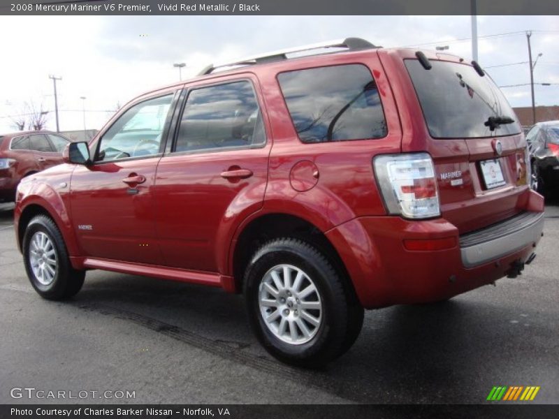 Vivid Red Metallic / Black 2008 Mercury Mariner V6 Premier