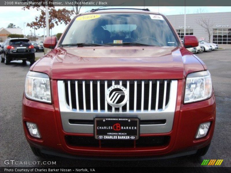 Vivid Red Metallic / Black 2008 Mercury Mariner V6 Premier