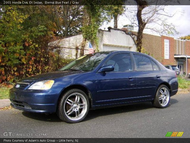 Eternal Blue Pearl / Gray 2003 Honda Civic EX Sedan
