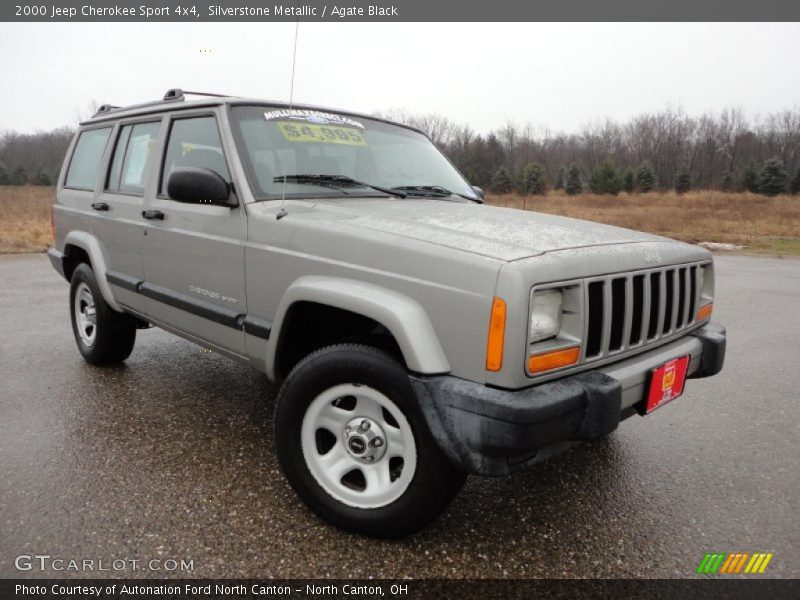 Silverstone Metallic / Agate Black 2000 Jeep Cherokee Sport 4x4