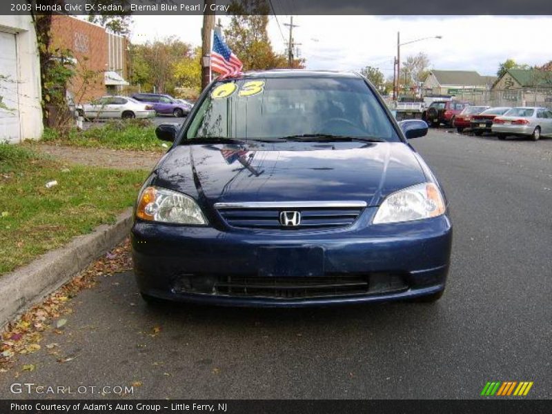Eternal Blue Pearl / Gray 2003 Honda Civic EX Sedan