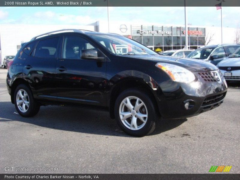 Wicked Black / Black 2008 Nissan Rogue SL AWD