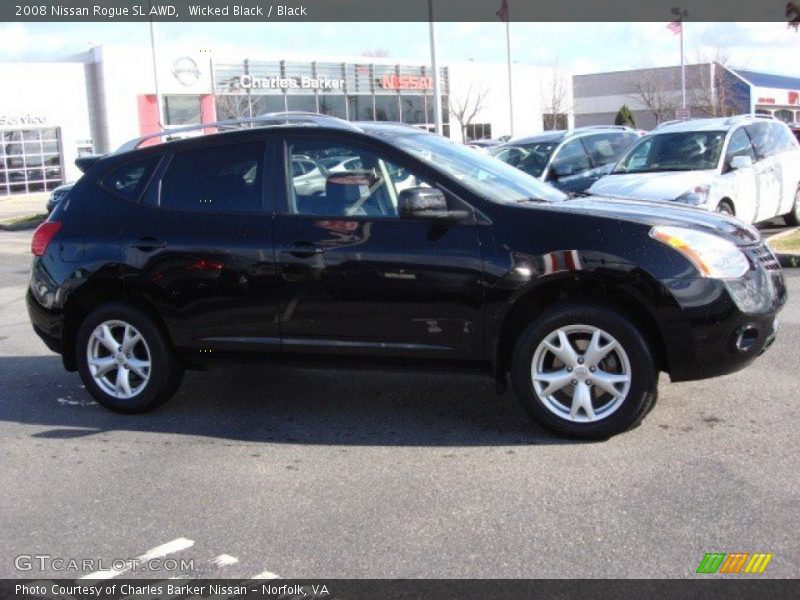 Wicked Black / Black 2008 Nissan Rogue SL AWD