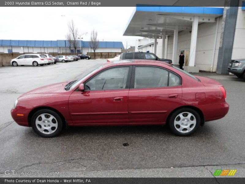 Chianti Red / Beige 2003 Hyundai Elantra GLS Sedan