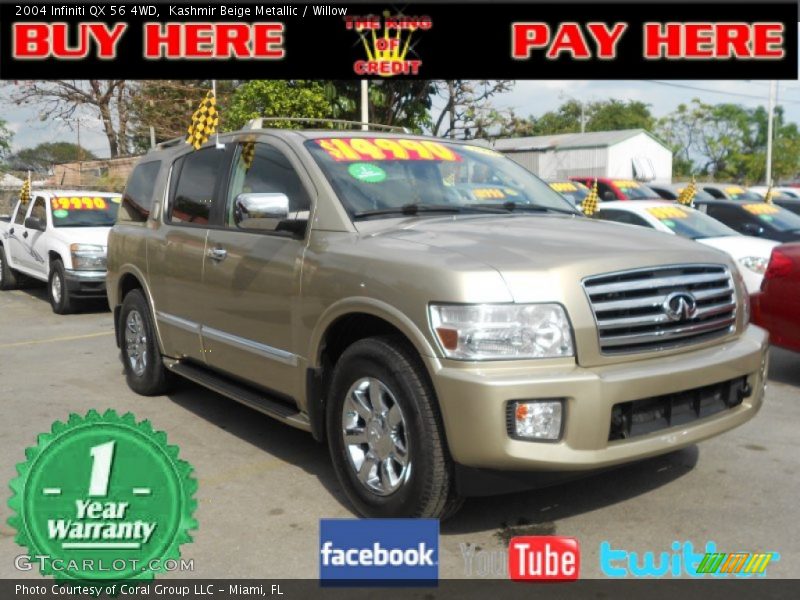 Kashmir Beige Metallic / Willow 2004 Infiniti QX 56 4WD