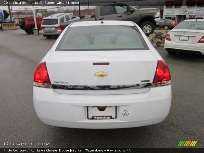 Summit White / Neutral 2011 Chevrolet Impala LS