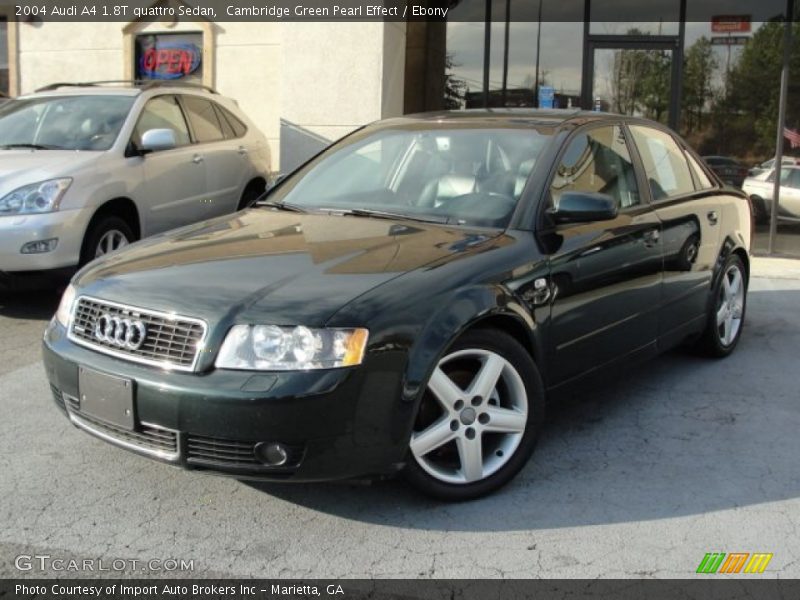 Cambridge Green Pearl Effect / Ebony 2004 Audi A4 1.8T quattro Sedan