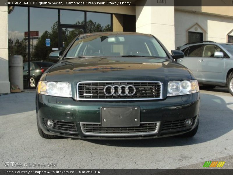 Cambridge Green Pearl Effect / Ebony 2004 Audi A4 1.8T quattro Sedan