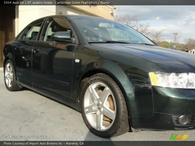 Cambridge Green Pearl Effect / Ebony 2004 Audi A4 1.8T quattro Sedan