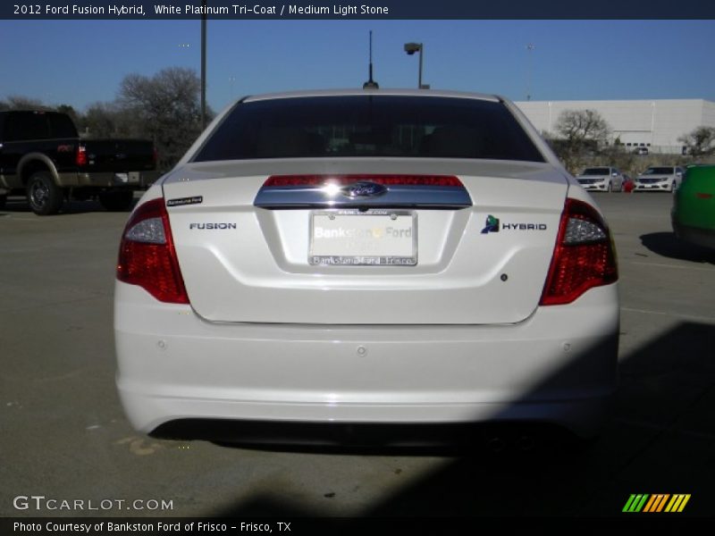 White Platinum Tri-Coat / Medium Light Stone 2012 Ford Fusion Hybrid