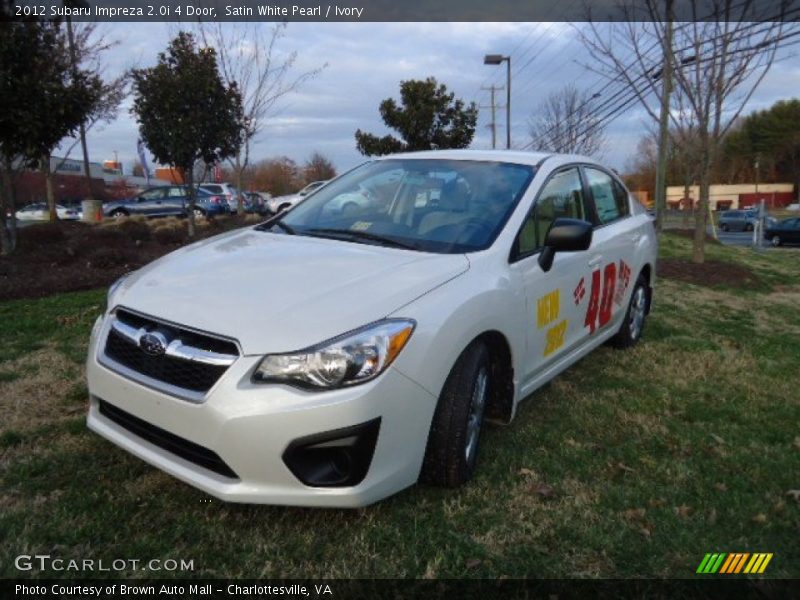 Satin White Pearl / Ivory 2012 Subaru Impreza 2.0i 4 Door