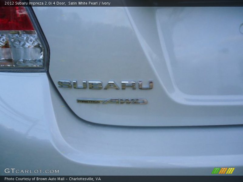 Satin White Pearl / Ivory 2012 Subaru Impreza 2.0i 4 Door