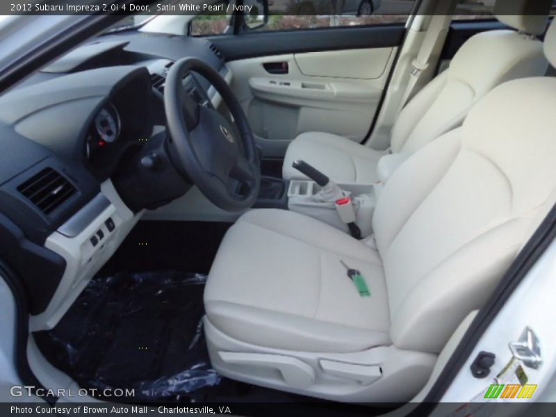Satin White Pearl / Ivory 2012 Subaru Impreza 2.0i 4 Door