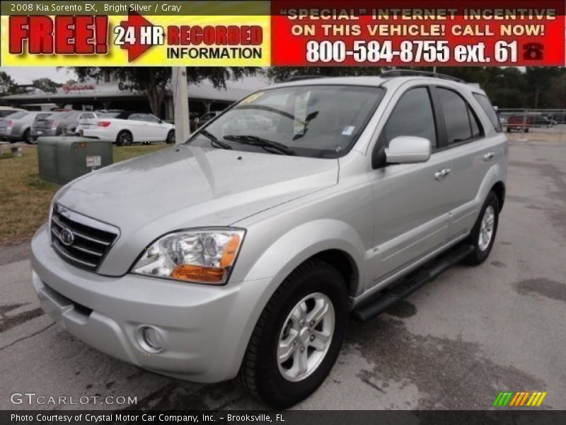 Bright Silver / Gray 2008 Kia Sorento EX