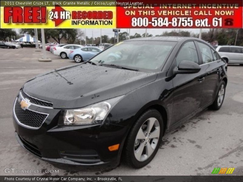 Black Granite Metallic / Cocoa/Light Neutral Leather 2011 Chevrolet Cruze LT